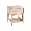 Minimalist Wooden Nightstand with Drawer and Open Shelf