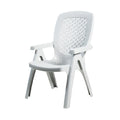 Durable White Plastic Outdoor Chair with Ergonomic Design